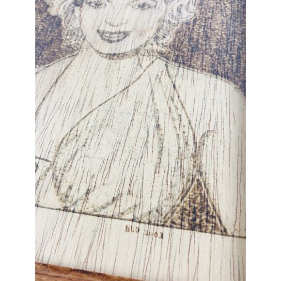 Handmade Art Etching Marilyn Monroe Wood Grains Carving Drawing Sketch Face Fron - Picture 6 of 9
